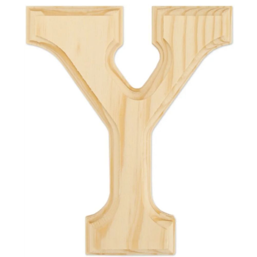 FREE With Purchase - Natural Unfinished Wood Beveled‎ 6" Tall Letter Y